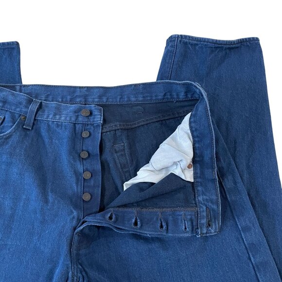 Levis' 501 Original Fit Indigo Blue Jeans Men's Size 40x30 Button Fly - Picture 5 of 7